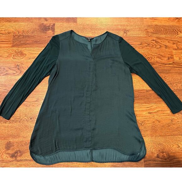 Simply Vera Vera Wang Women’s Long Sleeve Tunic Top Emerald Green Size XL - Picture 1 of 7